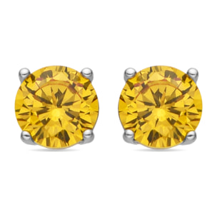 Pendientes con Circonita Champagne acabado plata
