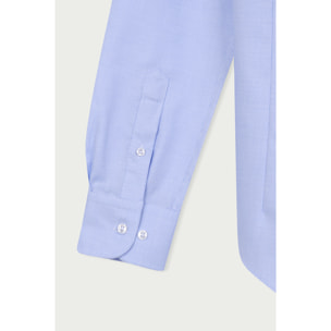 Camicia Uomo 1 Bottone Francese Slim Armaturato Bianco/Celeste