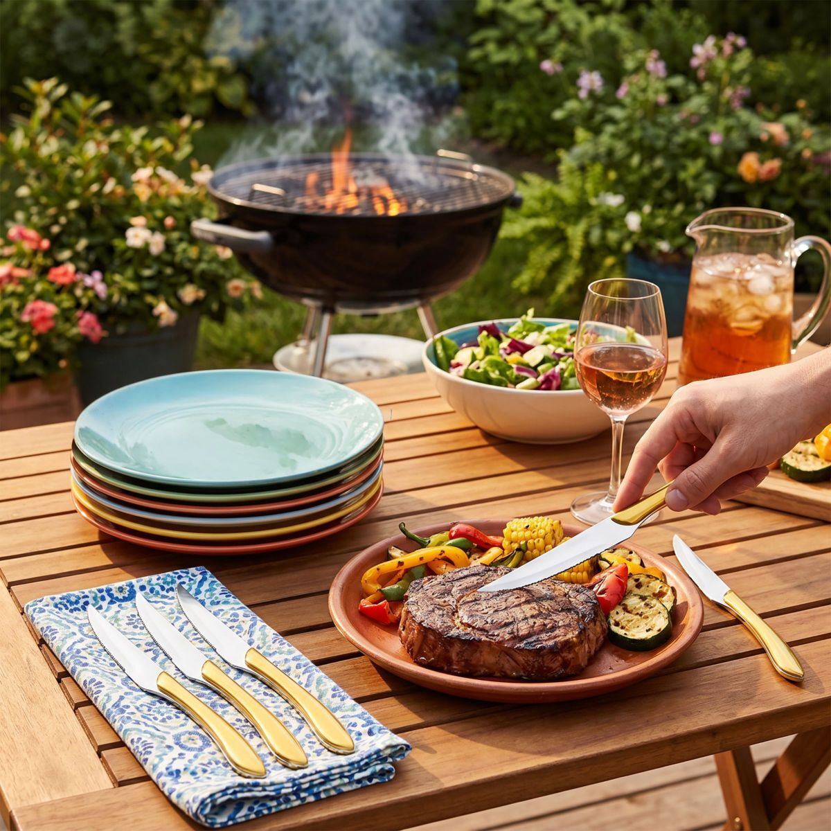 Solstice Amarillo - Set de 6 cuchillos para carne