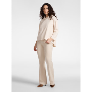 Elena Mirò - Camiseta con cuello suave - Beige
