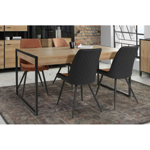 Table de repas avec tiroirs en bois effet chêne - MIAMI
