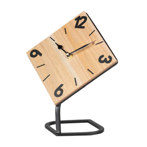 Reloj Sobremesa Metal Madera 25x14x26 Cm