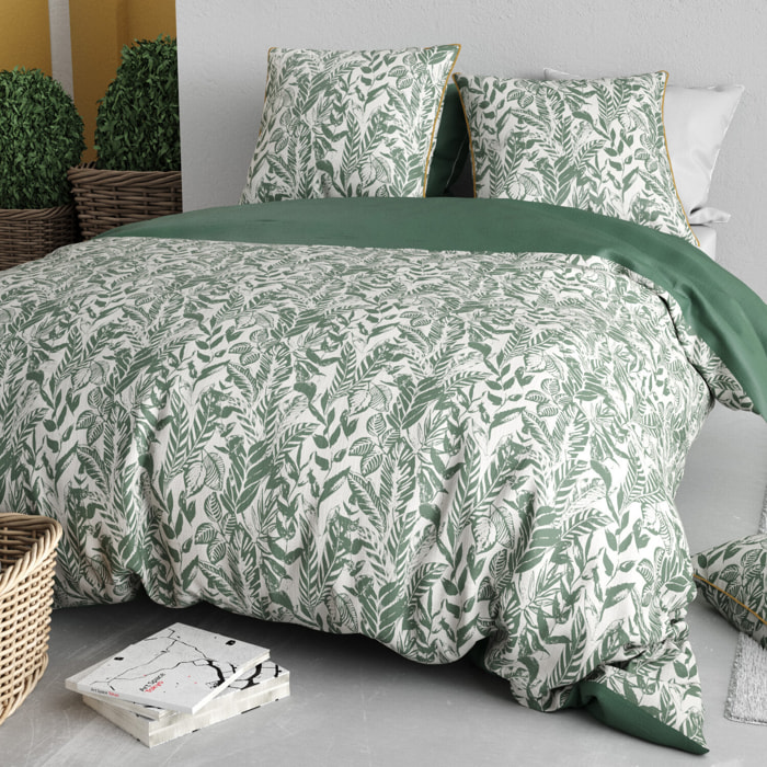 Parure housse de couette imprimé 100% coton - mangrove