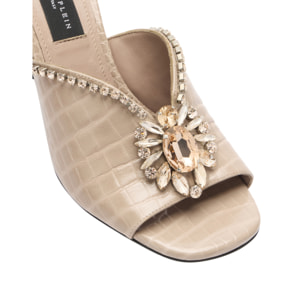 PHILIPP PLEIN Mid-Heel Platform Sandals Broche Cocco