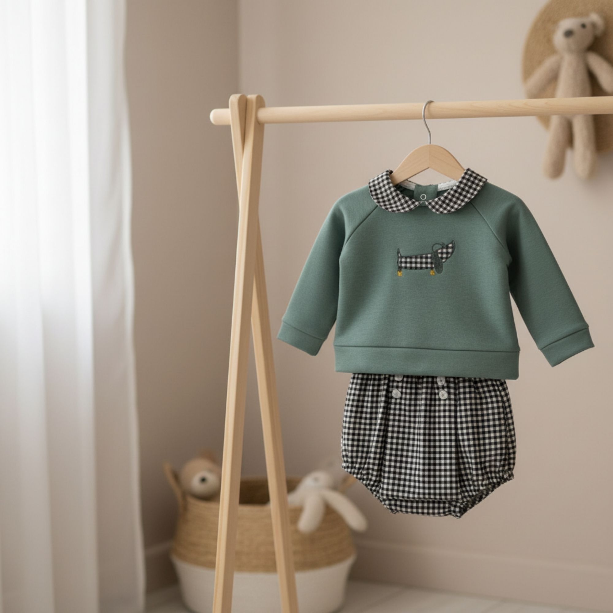 Conjunto Ranita Niño Felpa Floresta