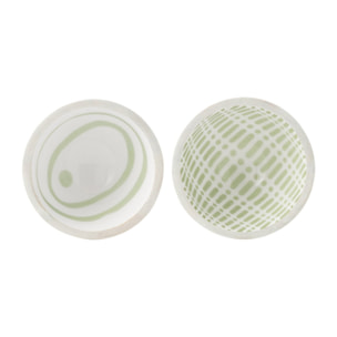 J-Line bol - bois - vert/blanc - small - 2 pcs