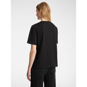 Elena Mirò - Camiseta con flecos de strass - Negro