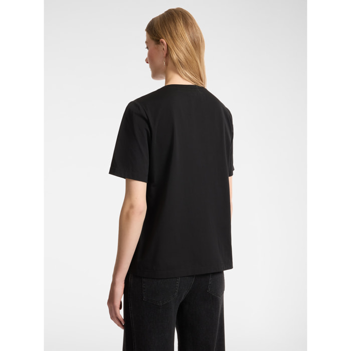 Elena Mirò - Camiseta con flecos de strass - Negro