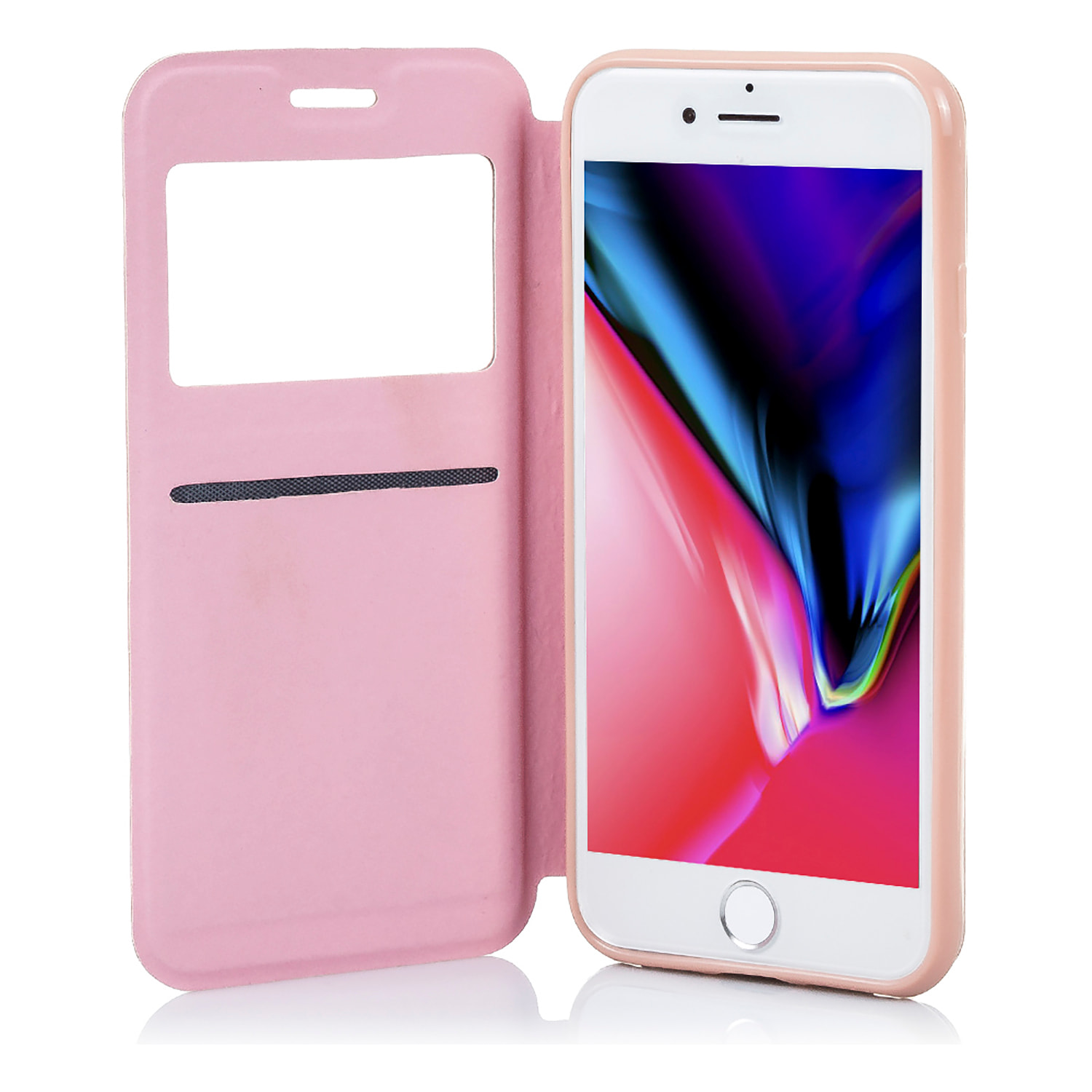 DAM CUSTODIA A LIBRO CON CHIUSURA MAGNETICA A FINESTRA Iphone 7/ Iphone 8 7x1x14 Cm. Colore: oro rosa