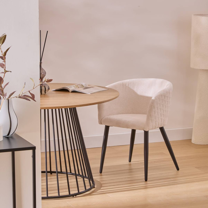 Fauteuil "Marlo" ivoire L55xp55xH76cm