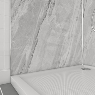 Pack de 2 Panneaux Muraux Pierre Artic Storm 90+90x210 cm avec Profilés ANODISE BRILLANT - STONE'IT