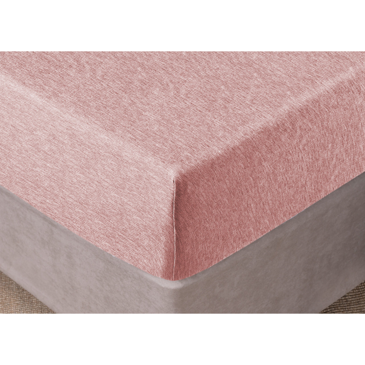 Lenzuolo Sotto Con Angoli In Jersey No Stiro In Tinta Unita Melange Colore Rosa