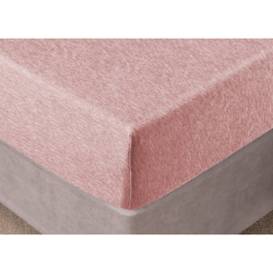 Lenzuolo Sotto Con Angoli In Jersey No Stiro In Tinta Unita Melange Colore Rosa