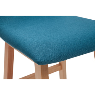 Tabourets de bar scandinaves bleu canard 65 cm (lot de 2) OSAKA