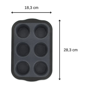 Lot de pâtisserie avec 1 Moule à muffins en silicone fibre de verre, 1 spatule Zenker et 2 bols à mixer en inox Fackelmann