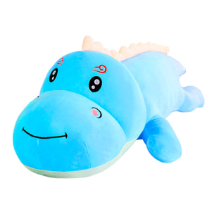 Cuscino extra morbido e soffice design dinosauro blu. 80 cm.