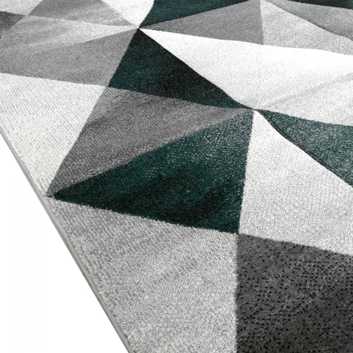 Tapis géométrique Viro couleurs gris, noir et blanc