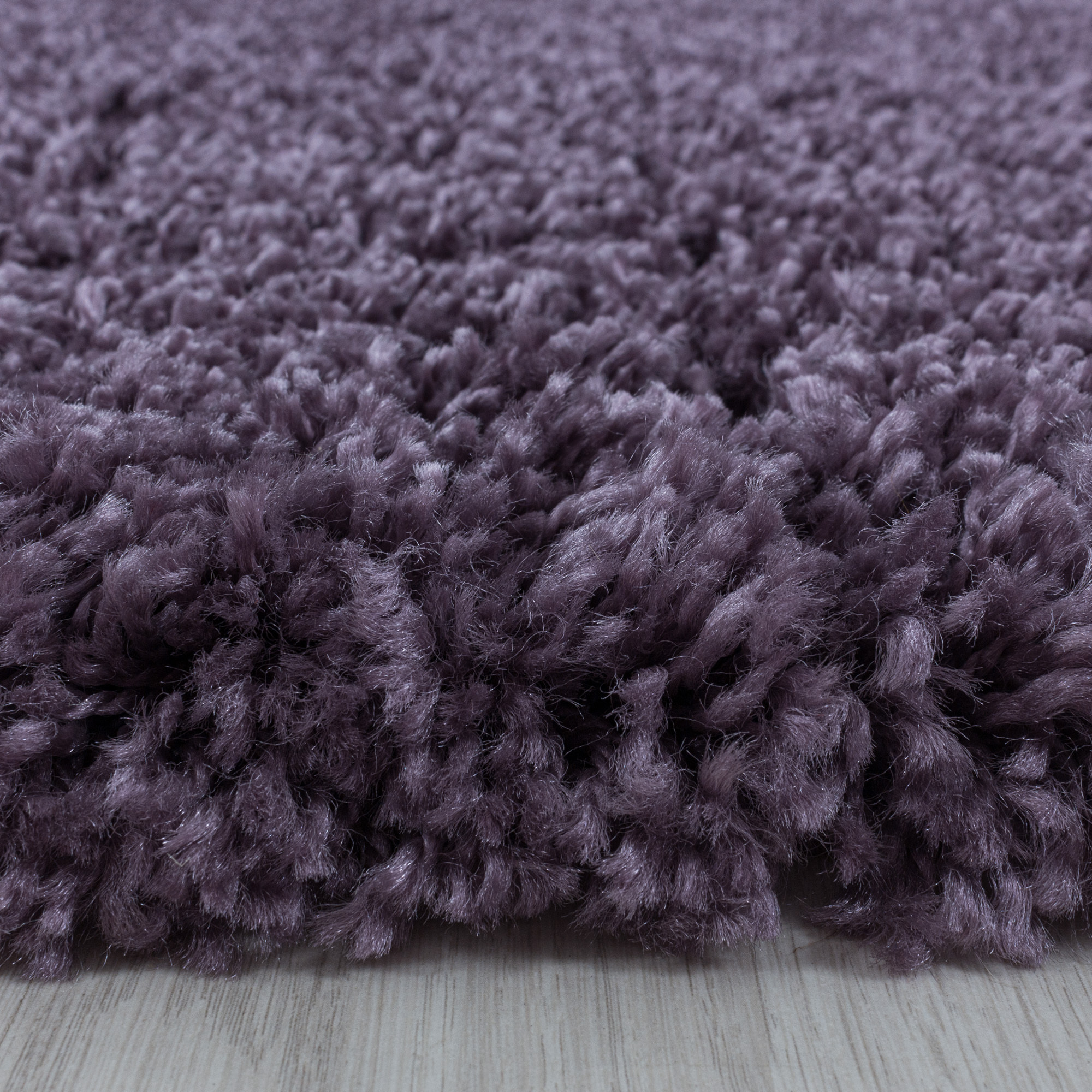 SYDNEY - Tapis shaggy uni rond à poils longs violet - SYD3000VIO