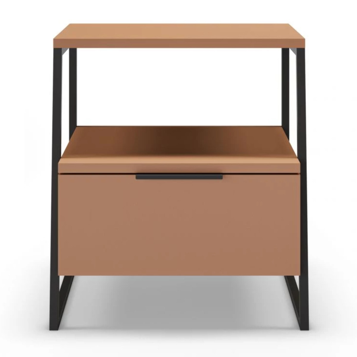 Mesita de noche Oksa Terracota - Negro