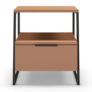 Mesita de noche Oksa Terracota - Negro