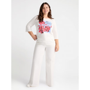 Fiorella Rubino - T-shirt con stampa e scritta motivazionale - Bianco