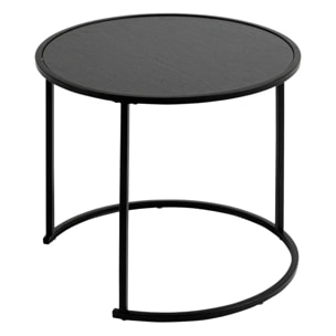 Lot de 3 tables d'appoint Noan noir L54/45/35cm