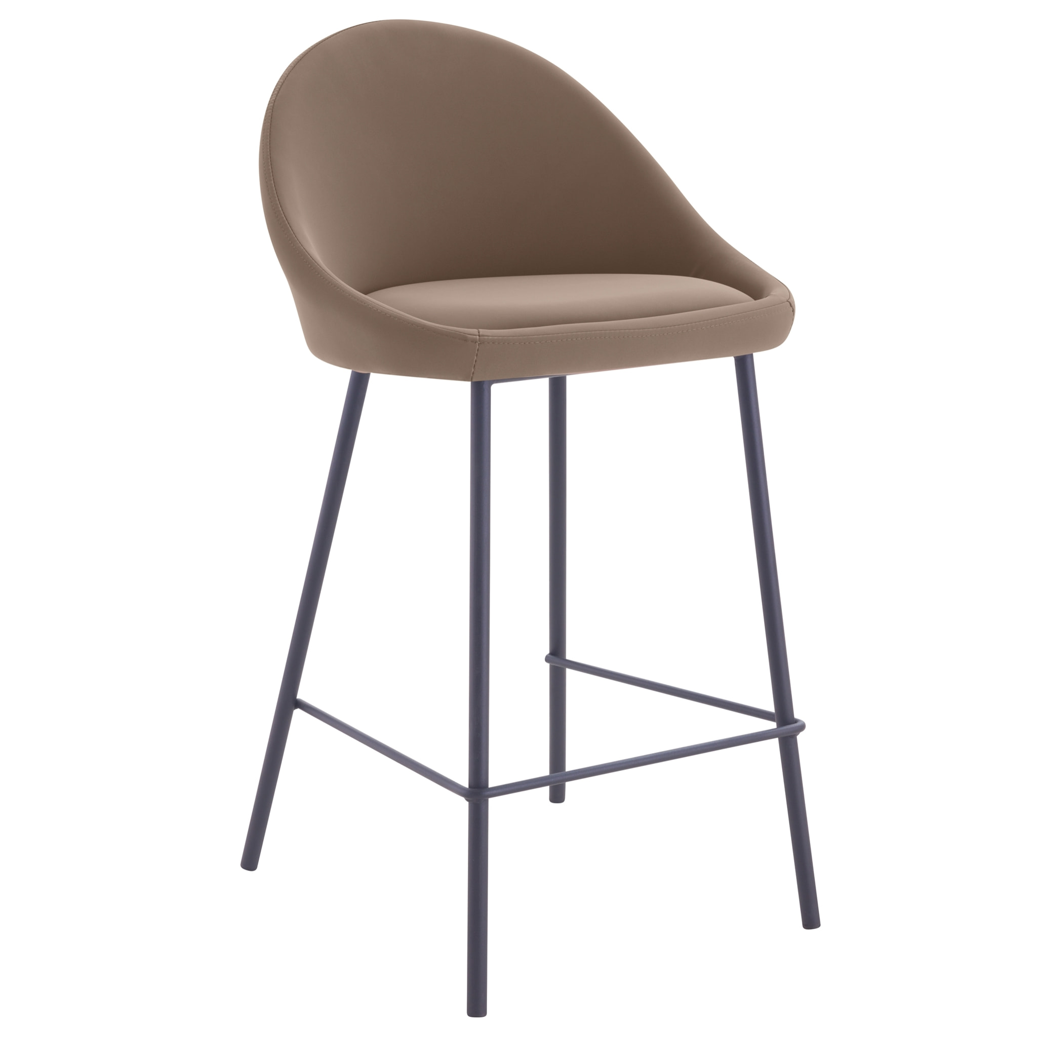 Lot de 2 chaises pour îlot central 65 cm en cuir synthétique marron - Misty