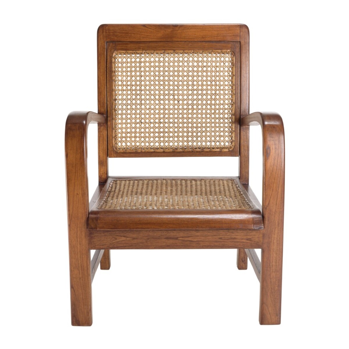 DAK - Fauteuil mindi et cannage bois foncé