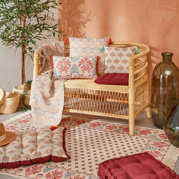 Tapis "Ikat" coton tufté ivoire 120x170cm