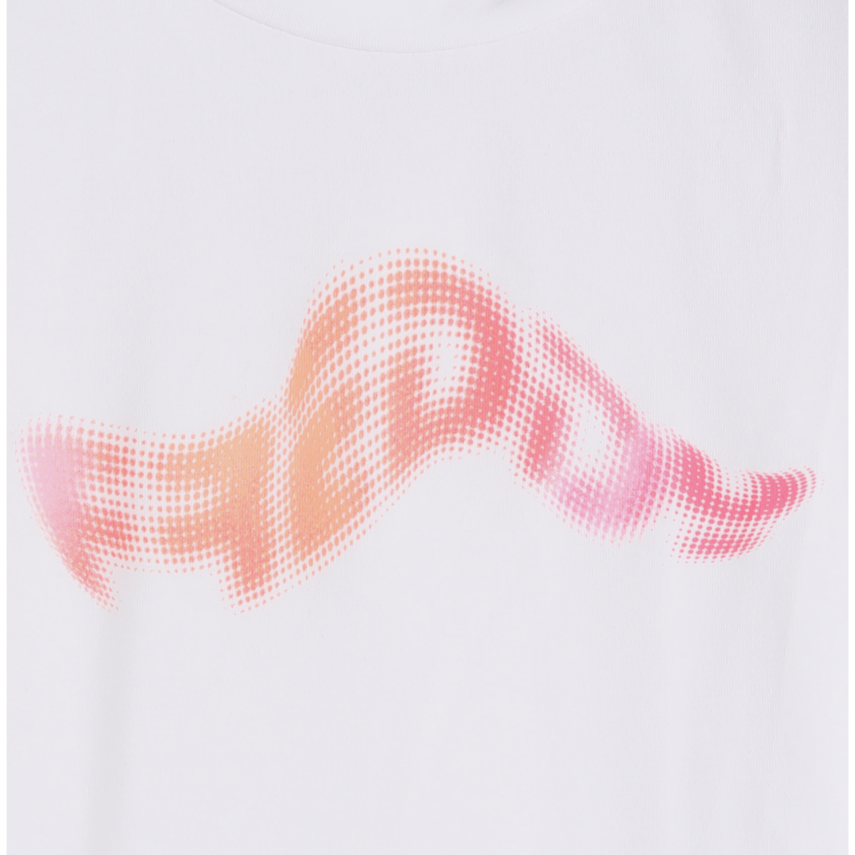 T-shirt cropped bambina con logo ondulato