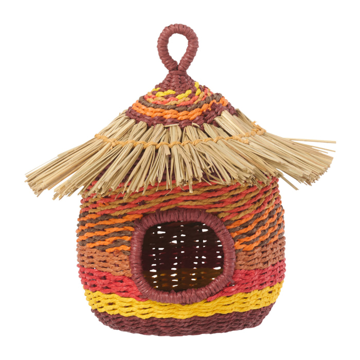 J-Line Nichoir Ligné - métal/papier - terracotta/orange - large