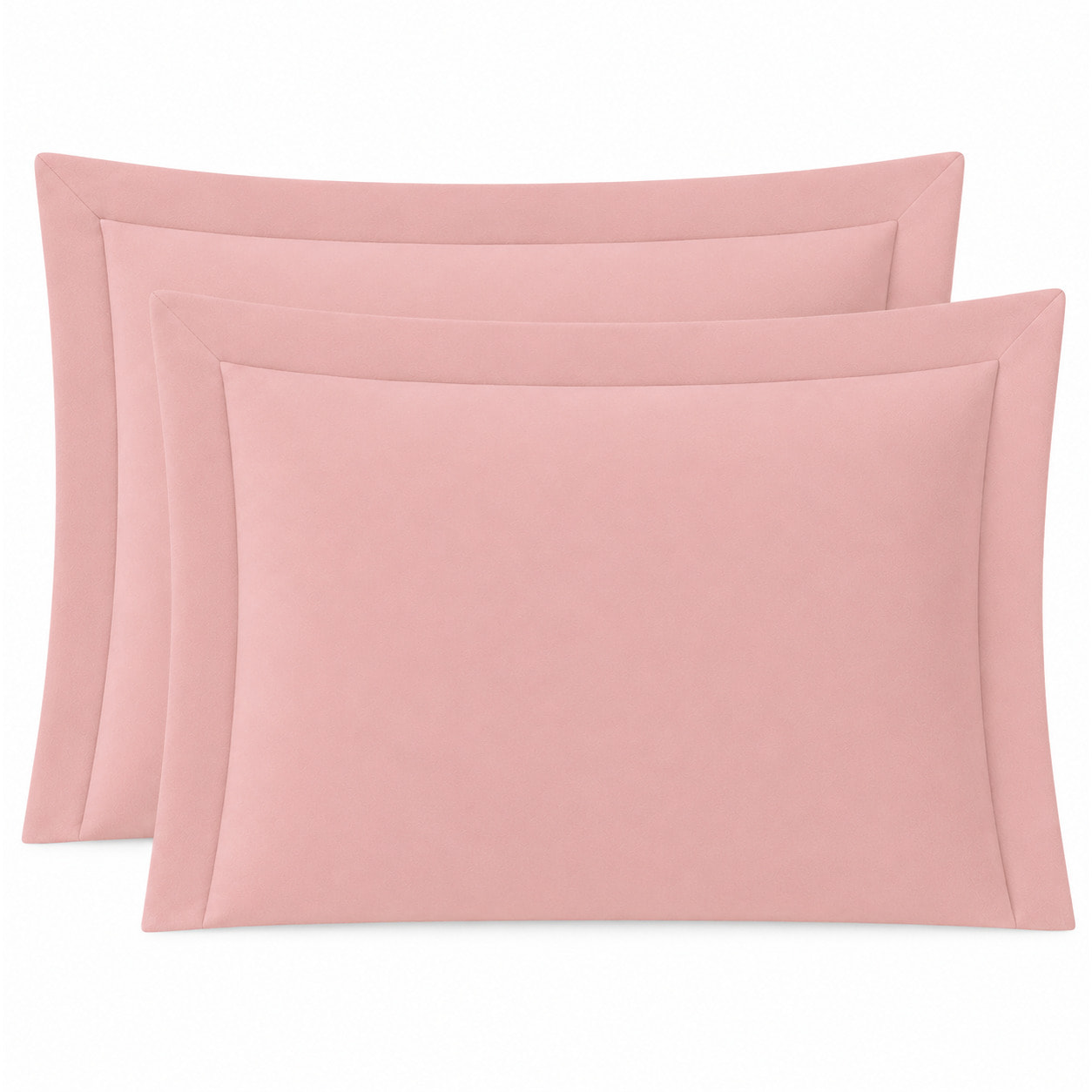 SARTORIALE Coppia Federe 3 Volani Elegance Tinta Unita in Percalle_52x82_Rosa Blush