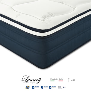 "Roma" H22 cm 160x190 coppia guanciali Memory OMAGGIO 2cm memory foam