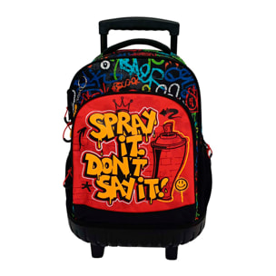 Trolley Fjo Compacto Doppio Corpo Grande Capacità Ranking Grafitti. Schienale e spallacci regolabili e imbottiti.