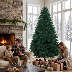 Árbol de Navidad Artificial de 230 cm, Árbol de Navidad de Abeto con Ramas Articuladas, 1300 Puntas de PVC Ignífugo, Montaje Rápido, Soporte de Acero Plegable, Verde