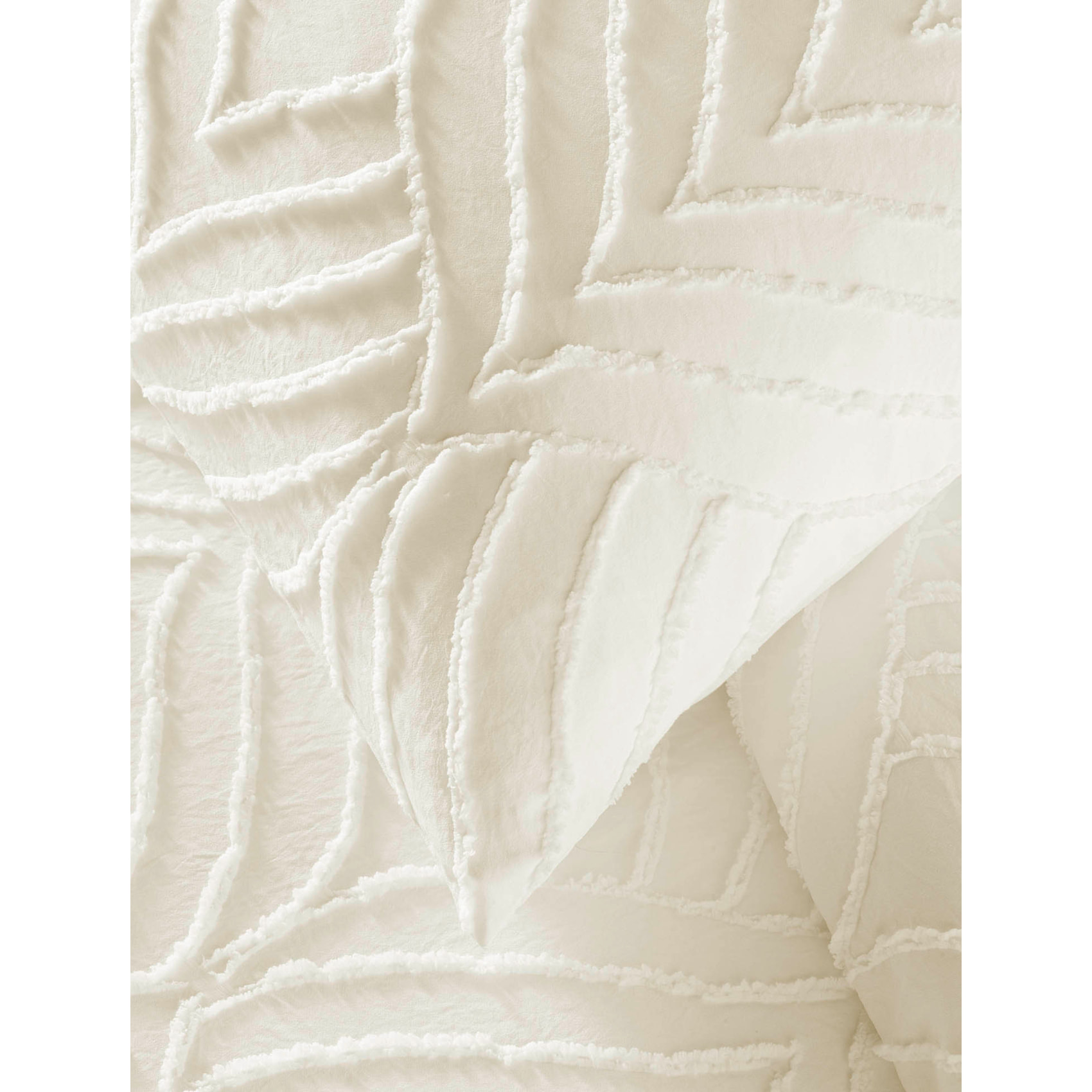 Parure de lit 3 pièces tufté - Ivoire