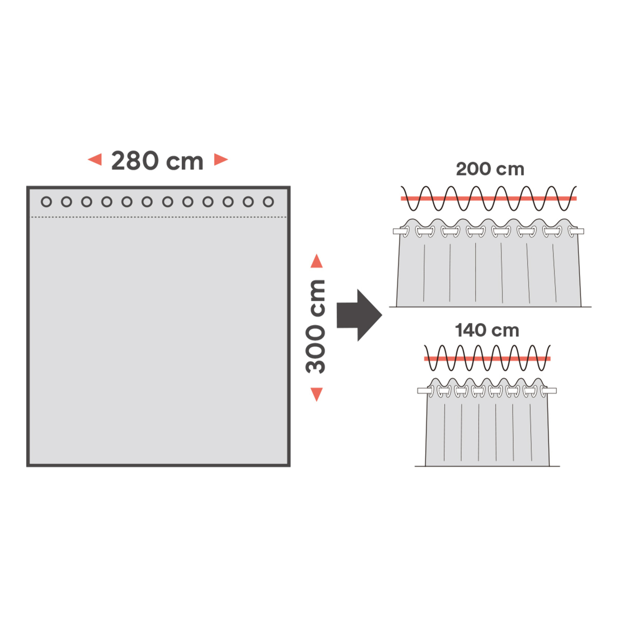 Rideau LINUM XXL à illets Lin 280X300