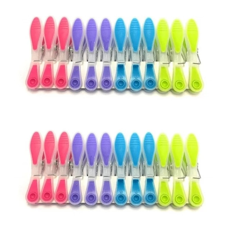 Lot de 12 Pinces à  linge Bi matière MSV