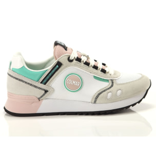 Sneakers Colmar Travis Sport Colors 127 White Pink Water Green Bianco