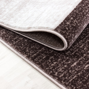 PARMA - Tapis à poils ras à motif géométrique marron - PAR9220MAR
