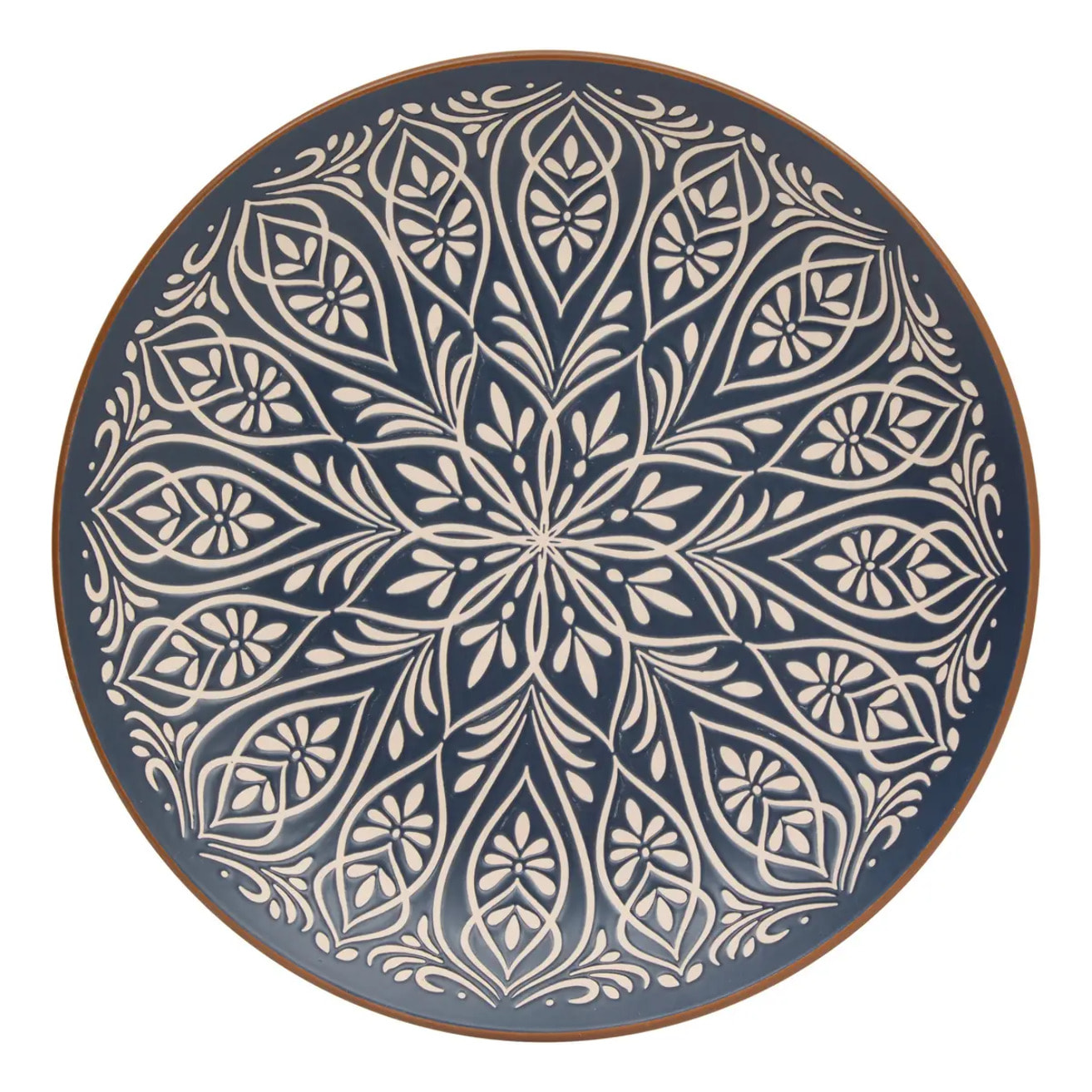 lot de 6 Assiettes plates Ines D27cm bleu