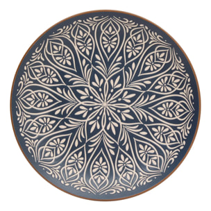 lot de 6 Assiettes plates Ines D27cm bleu
