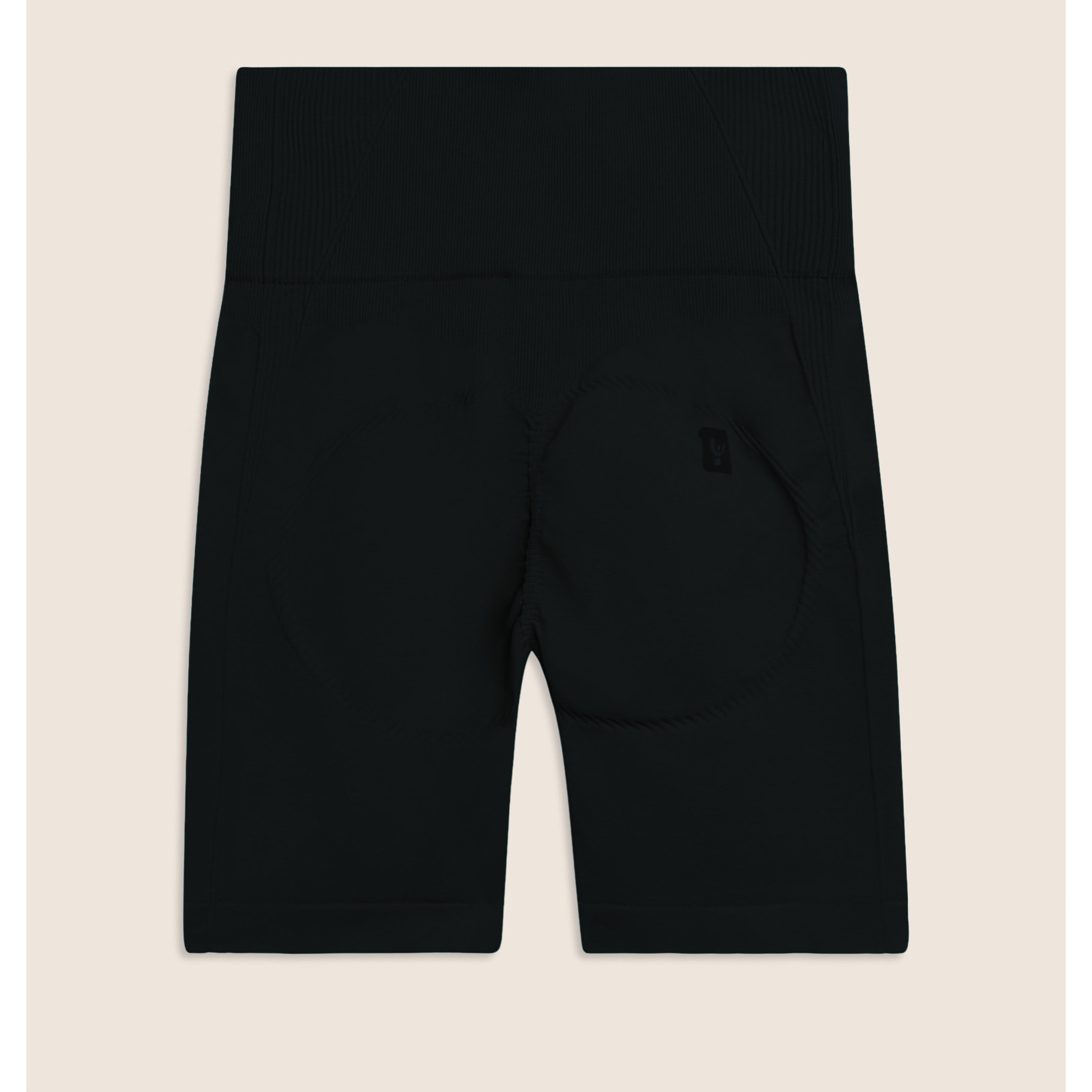 Leggings Corti Seamless con Vita Alta e Inserti in Costina