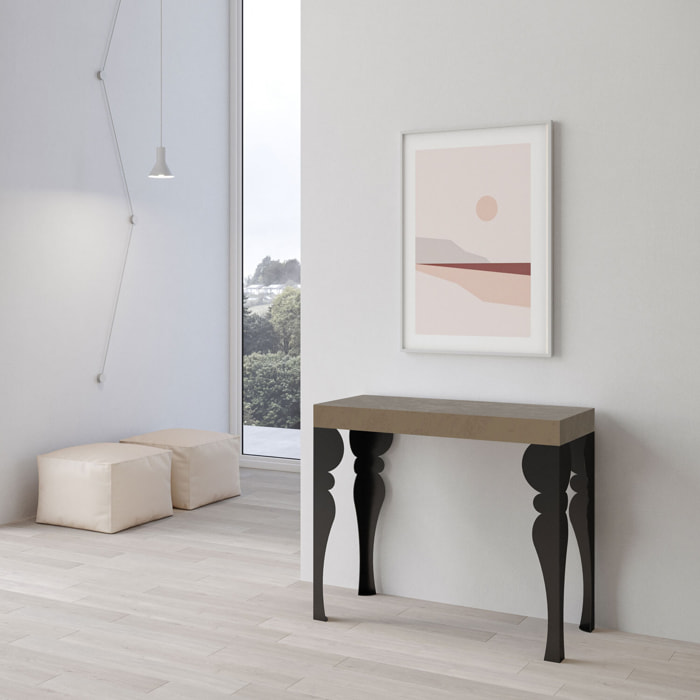 Consolle allungabile 90x40/196 cm Paxon Small Tortora telaio Antracite