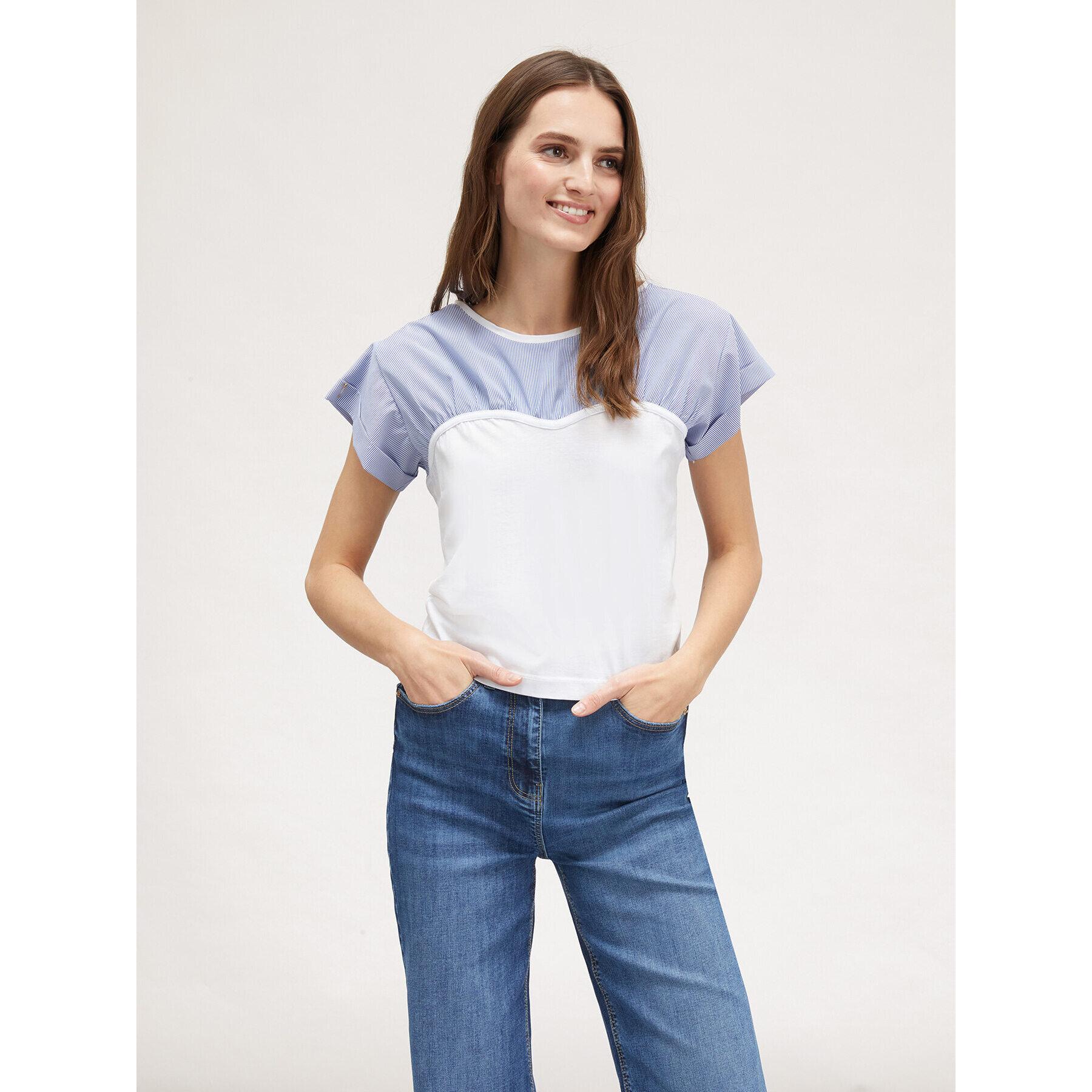 Motivi - Camiseta con frunces y corpiño - Light - blue