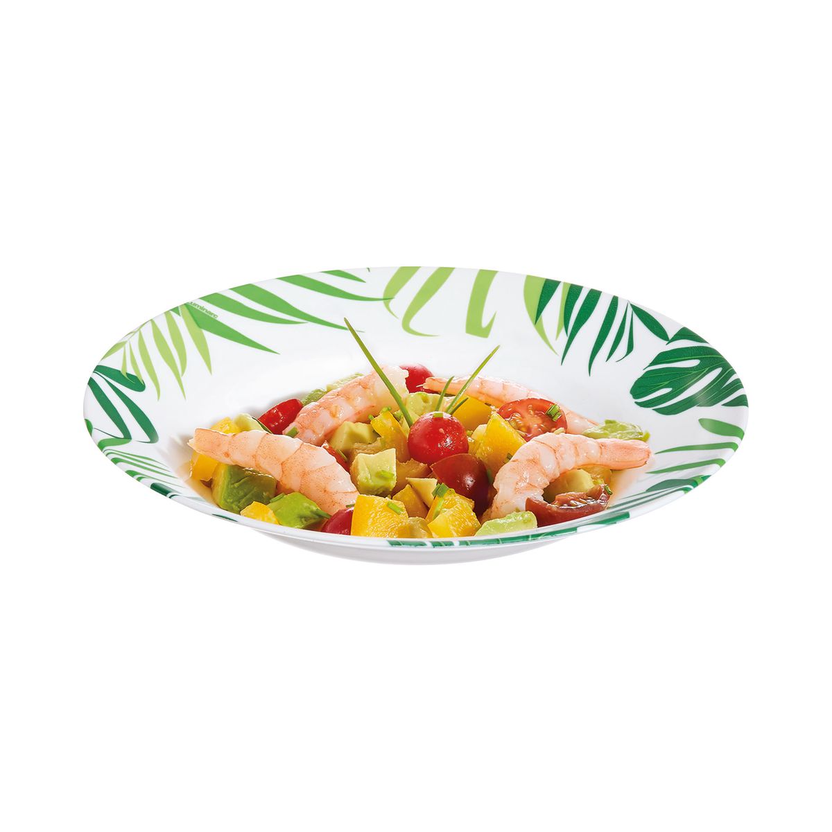 Assiette creuse blanche 22cm Jungle Fever - Luminarc - Verre opale extra résistant