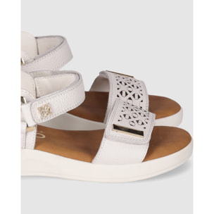Sandalias de Piel - Blanco - Tacón: 3 cm