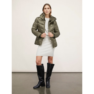 Motivi - Giacca imbottita con cappuccio e doppia zip - Verde militare