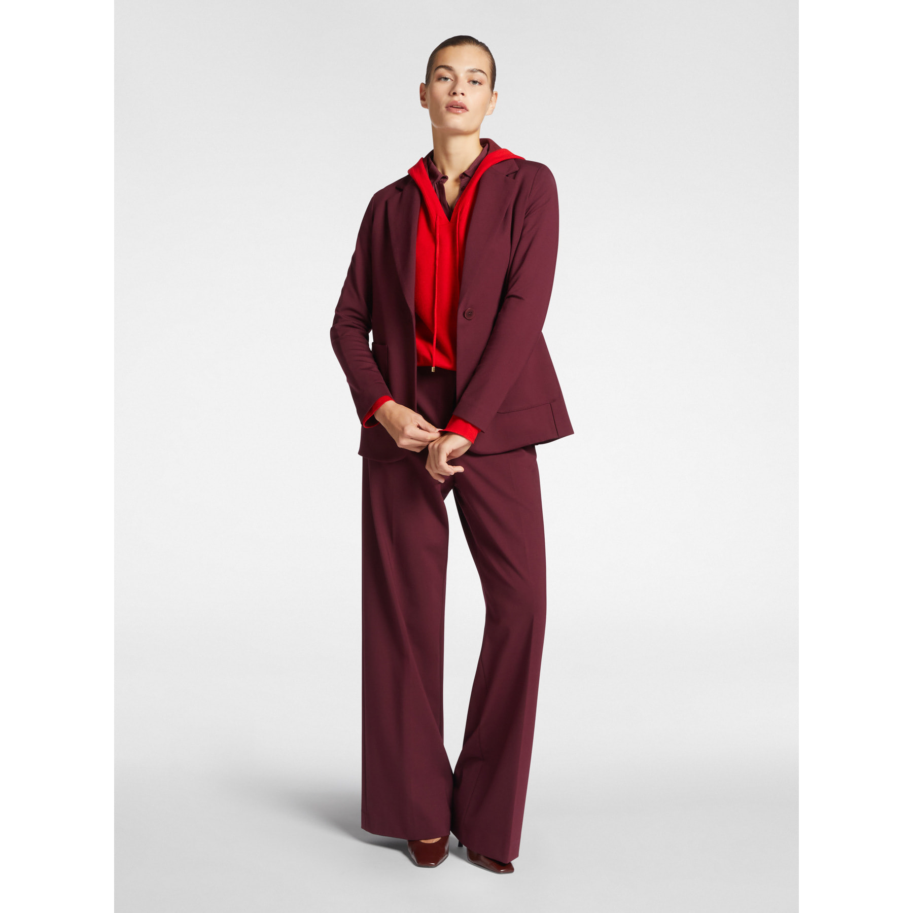 Elena Mirò - Blazer de punto Milano - Burgundy