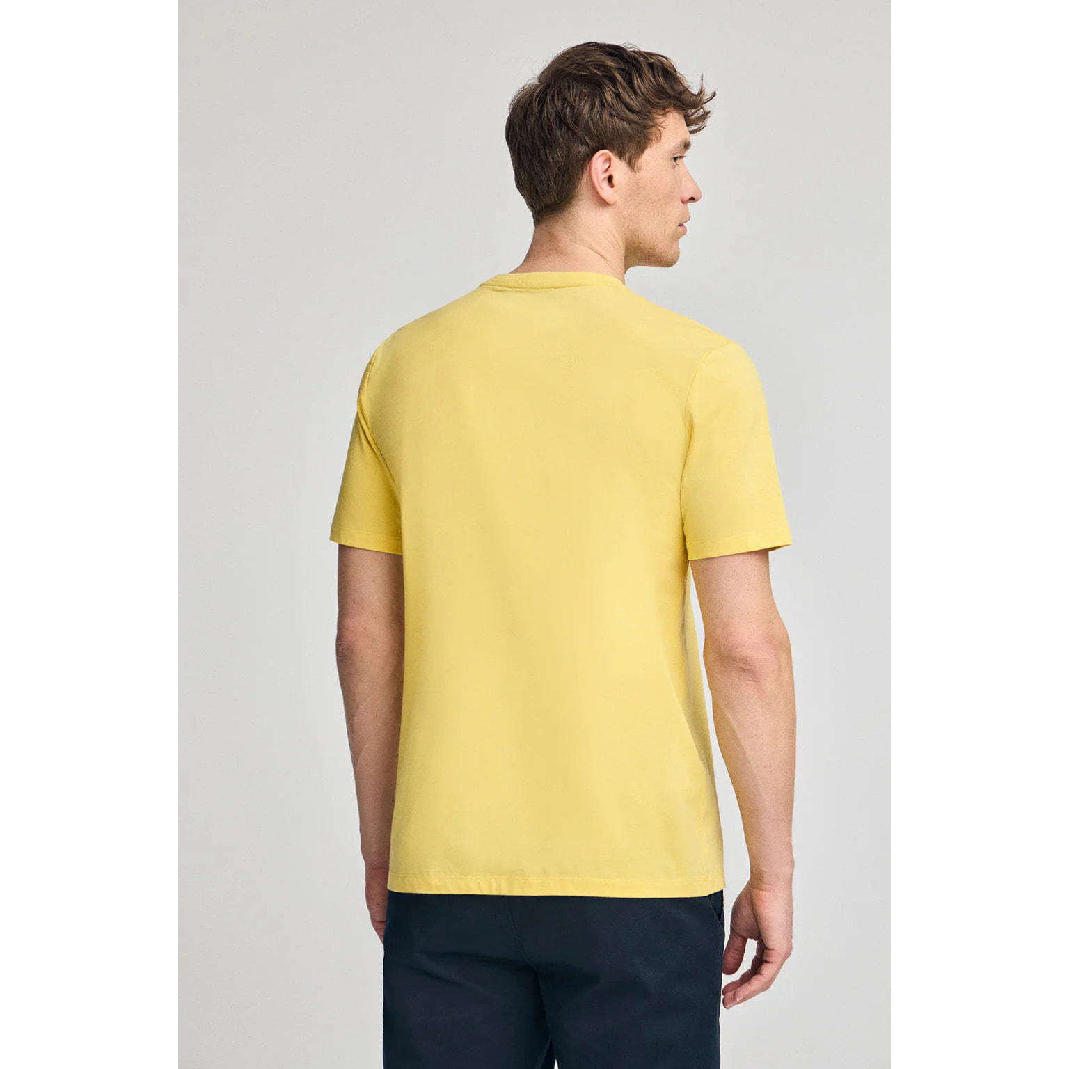 Maglietta gialla basic a girocollo e ricamo Rigby Best